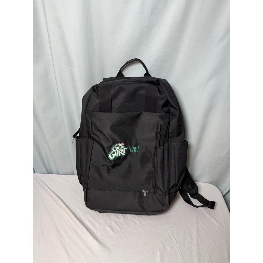 Go Gurt Em Black Backpack Food Yogurt Kids Advertising Leed's Traveling Bag